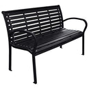 havebænk 116 cm stål og WPC sort