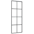 skydedør med hardwaresæt 76x205 cm sikkerhedsglas aluminium