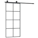 skydedør med hardwaresæt 90x205 cm sikkerhedsglas aluminium
