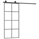 skydedør med hardwaresæt 90x205 cm sikkerhedsglas aluminium