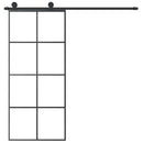 skydedør med hardwaresæt 90x205 cm sikkerhedsglas aluminium
