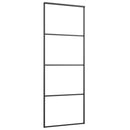 skydedør med hardwaresæt 76x205 cm sikkerhedsglas aluminium