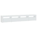 tv-skab med LED-lys 240x35x40 cm hvid