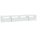 tv-skab med LED-lys 240x35x40 cm hvid