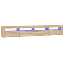 tv-skab med LED-lys 240x35x40 cm sonoma-eg