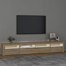 tv-skab med LED-lys 240x35x40 cm sonoma-eg