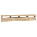 tv-skab med LED-lys 240x35x40 cm sonoma-eg