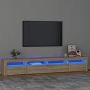 tv-skab med LED-lys 240x35x40 cm sonoma-eg