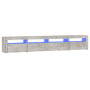 sengebord med LED-lys 240x35x40 cm betongrå