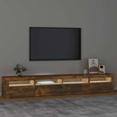tv-skab med LED-lys 240x35x40 cm røget egetræ