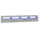 tv-skab med LED-lys 240x35x40 cm grå sonoma-eg