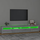 tv-skab med LED-lys 240x35x40 cm grå sonoma-eg