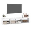 tv-skab med LED-lys 210x35x40 cm hvid