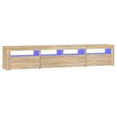 tv-skab med LED-lys 210x35x40 cm Sonoma-eg