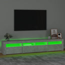 tv-skab med LED-lys 210x35x40 cm betongrå