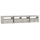 tv-skab med LED-lys 210x35x40 cm betongrå