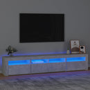 tv-skab med LED-lys 210x35x40 cm betongrå