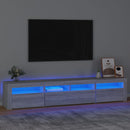 tv-skab med LED-lys 210x35x40 cm Grå sonoma-eg