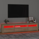 tv-bord med LED-lys 195x35x40 cm sonoma-eg
