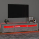 sengebord med LED-lys 195x35x40 cm betongrå