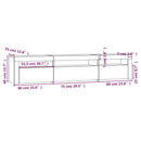 tv-bord med LED-lys 195x35x40 cm røget egetræsfarve