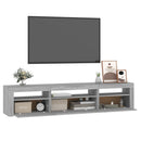 tv-bord med LED-lys 195x35x40 cm grå sonoma-eg