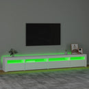 tv-skab med LED-lys 270x35x40 cm hvid