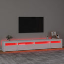 tv-skab med LED-lys 270x35x40 cm hvid