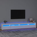 tv-skab med LED-lys 270x35x40 cm hvid