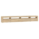 tv-skab med LED-lys 270x35x40 cm Sonoma-eg