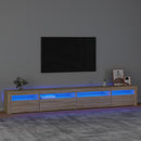 tv-skab med LED-lys 270x35x40 cm Sonoma-eg