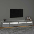 sengebord med LED-lys 270x35x40 cm betongrå