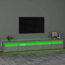 sengebord med LED-lys 270x35x40 cm betongrå