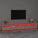 sengebord med LED-lys 270x35x40 cm betongrå
