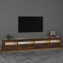 tv-skab med LED-lys 270x35x40 cm røget egetræ