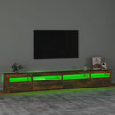 tv-skab med LED-lys 270x35x40 cm røget egetræ