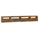 tv-skab med LED-lys 270x35x40 cm røget egetræ