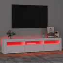 tv-skab med LED-lys 180x35x40 cm hvid
