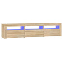 tv-bord med LED-lys 180x35x40 cm sonoma-eg