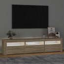 tv-bord med LED-lys 180x35x40 cm sonoma-eg