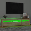 tv-bord med LED-lys 180x35x40 cm sonoma-eg