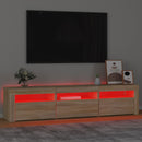 tv-bord med LED-lys 180x35x40 cm sonoma-eg