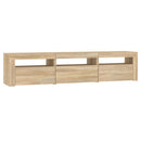 tv-bord med LED-lys 180x35x40 cm sonoma-eg