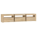 tv-bord med LED-lys 180x35x40 cm sonoma-eg
