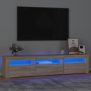 tv-bord med LED-lys 180x35x40 cm sonoma-eg