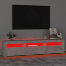 tv-bord med LED-lys 180x35x40 cm betongrå