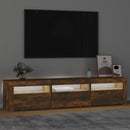 tv-bord med LED-lys 180x35x40 cm røget egetræsfarve