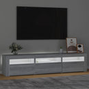 tv-bord med LED-lys 180x35x40 cm grå sonoma-eg