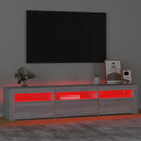tv-bord med LED-lys 180x35x40 cm grå sonoma-eg