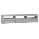 tv-bord med LED-lys 180x35x40 cm grå sonoma-eg